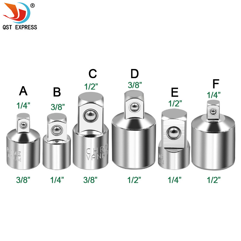 Socket adapter ratchet wrench adapter, 1/2 large flying rotation, 3/8 medium flying rotation, 1/4 small flying CR-V chromium-vanadium steel full figure