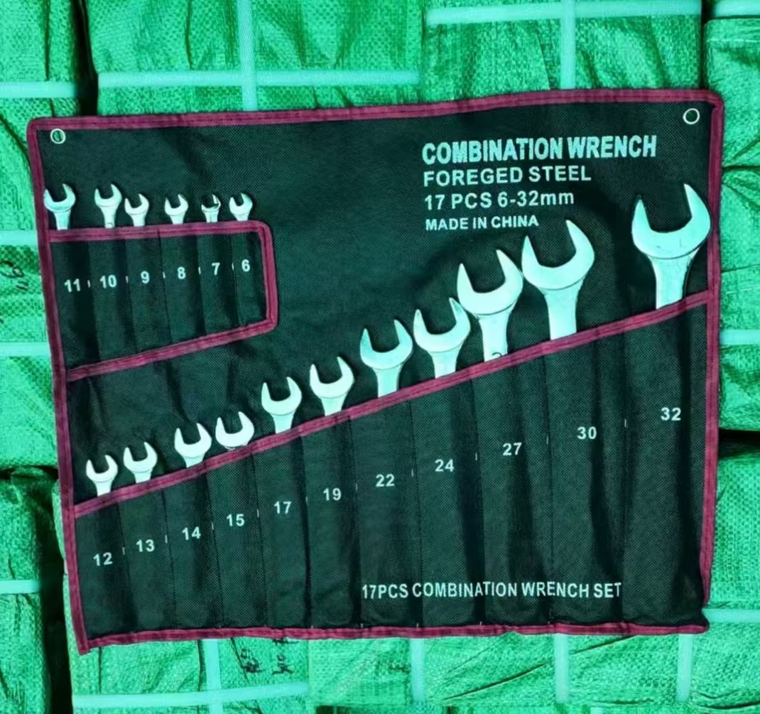 Factory wholesale wrench set, complete set of ribbed, mirror, and open-end dual-purpose wrenches for auto repair hardware tools undefined