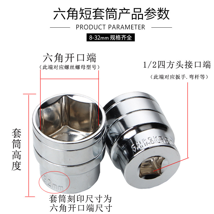 1/2-inch 12.5mm series plum blossom hexagonal socket head CR-V mirror sleeve wrench manufacturer's wholesale stock Application Scenario
