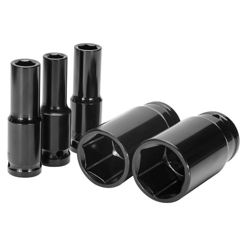 Cross-border complete set of black heavy-duty electric wrench sockets, industrial-grade magnetic thickened and lengthened Allen wrench sockets Item Picture