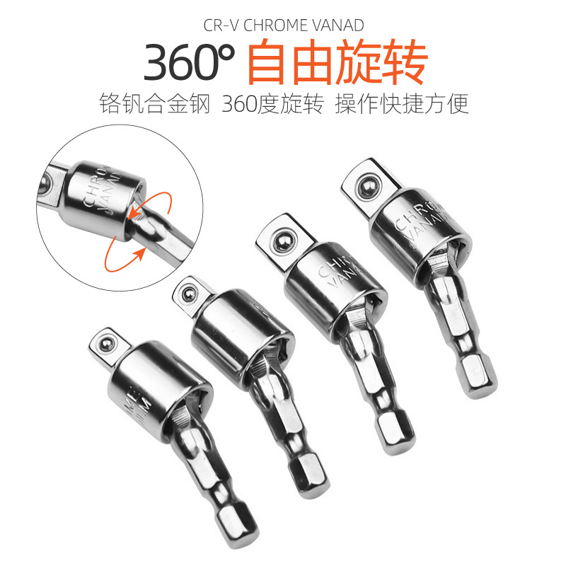 360-degree hexagonal handle to square head socket wrench, 1/2, 3/8, 1/4 adapter Application Scenario
