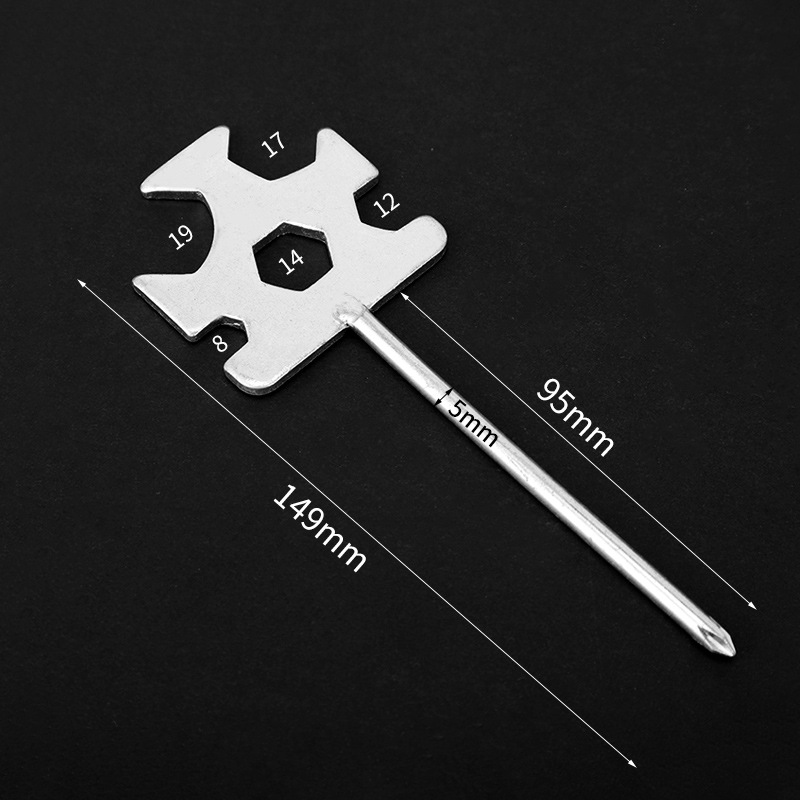 Multi-functional stamping open-end wrench, round and square welded cross screwdriver, stamping wrench manufacturer direct supply undefined