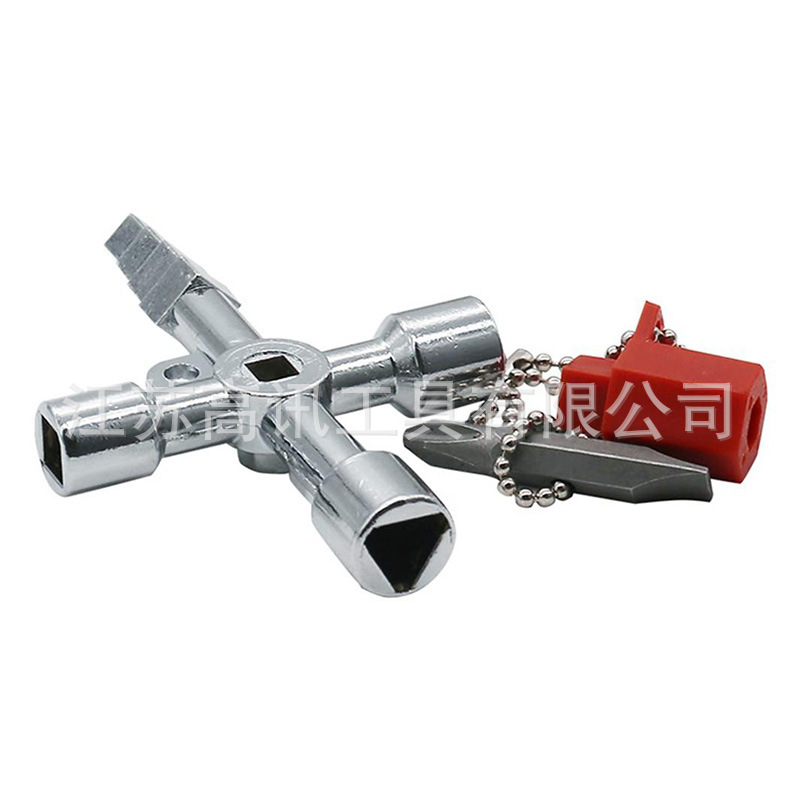 Wholesale cross key, multi-functional cabinet key with accessories, electricity meter, mechanical switch cabinet key Specification drawing
