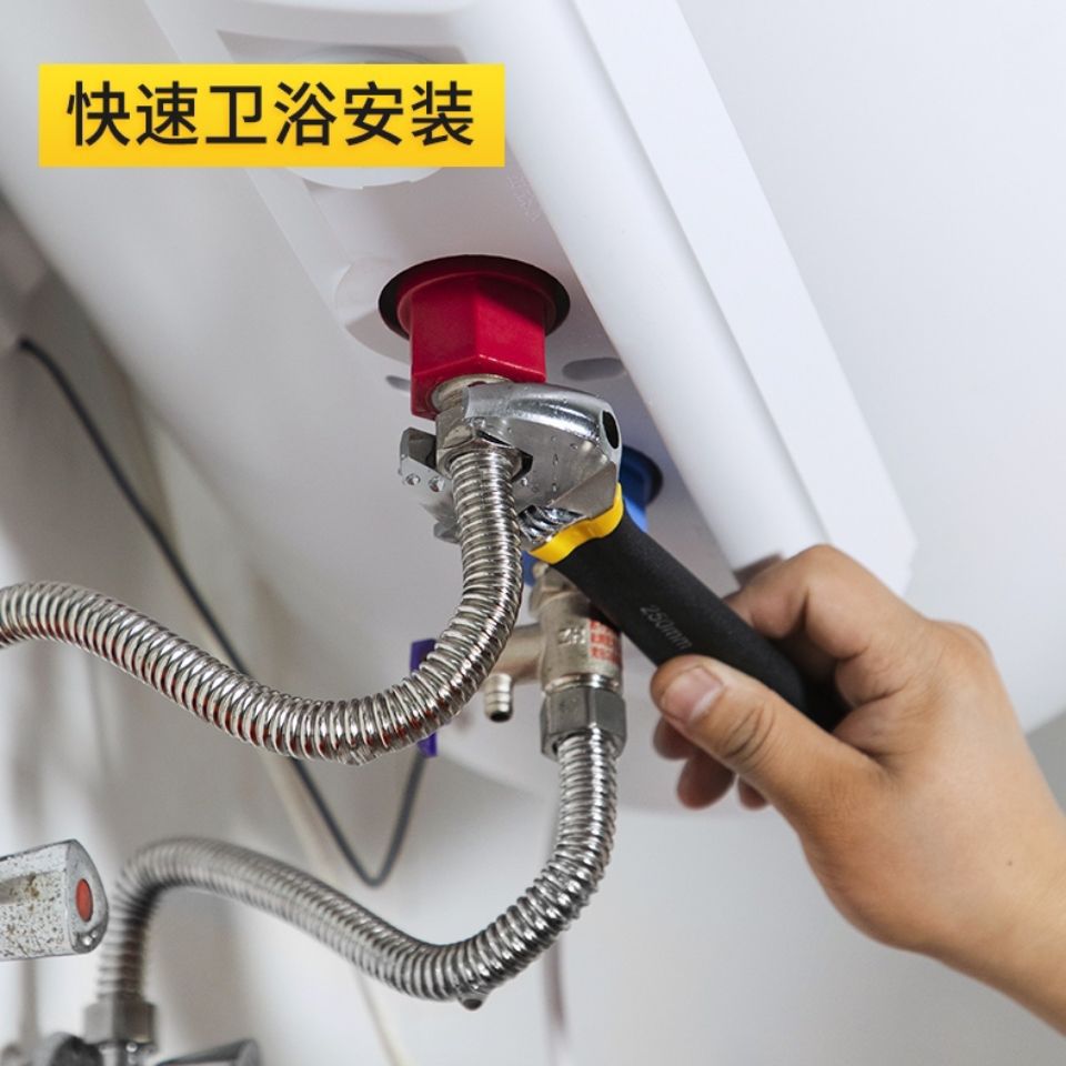 Wholesale of hardware tools, adjustable wrenches, European-style plastic-coated multi-functional bathroom industrial grade universal adjustable socket open-end wrenches Application Scenario