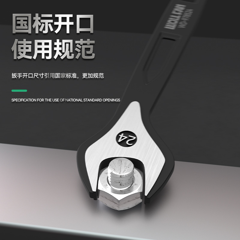A complete set of German-style dual-purpose hollowed-out wrenches, extended box open-end wrenches, fixed wrenches and double-purpose wrenches details Picture