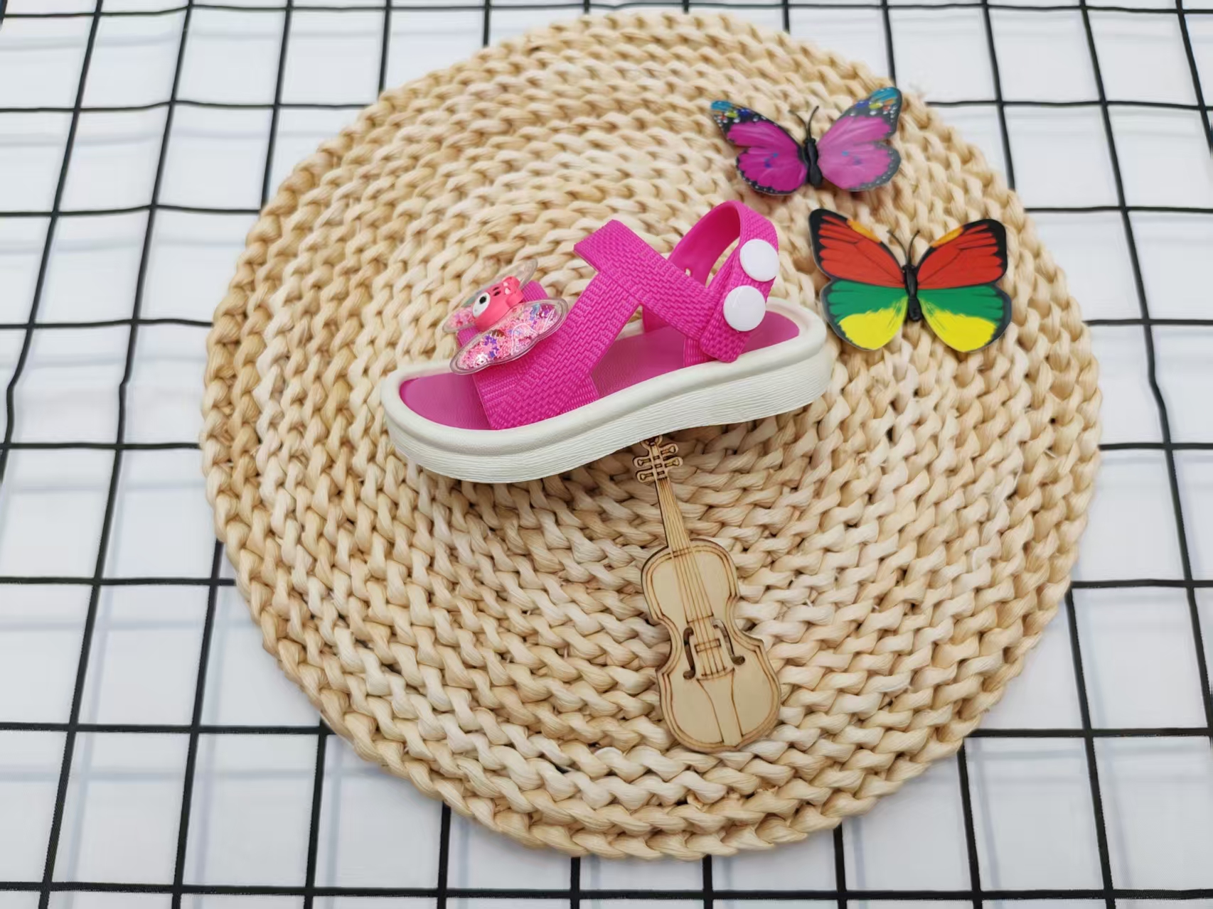 2025 New style girls' sandals with bow and cute bear soft soles Specification drawing