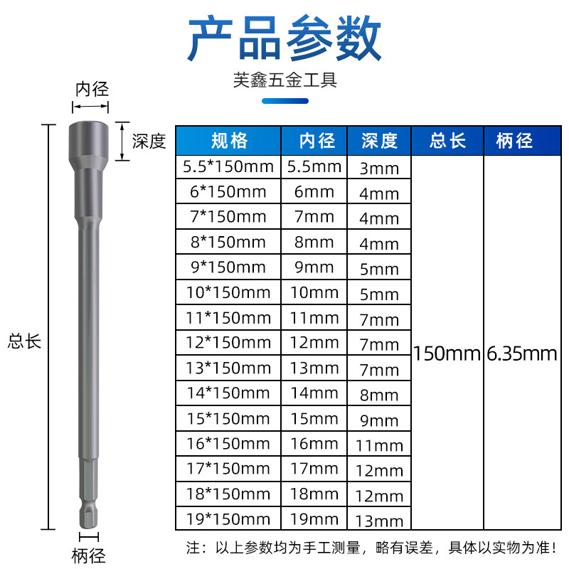 150mm extended strong magnetic wind wrench sleeve, pneumatic magnetic sleeve, hexagonal handle, external hexagonal wrench head, electric sleeve head Application Scenario