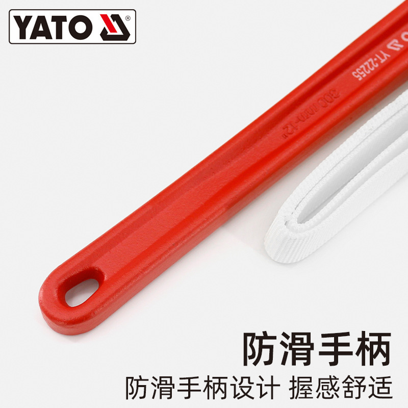 YATO nylon belt wrench, aluminum handle, chrome-plated pipe, pvc pipe, pipe wrench, filter wrench Item Picture