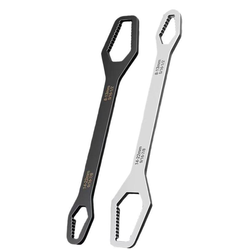 Universal double-head wrench, self-tightening eyeglass wrench, fixed-head wrench, multi-functional box wrench, manual wrench for auto repair Item Picture