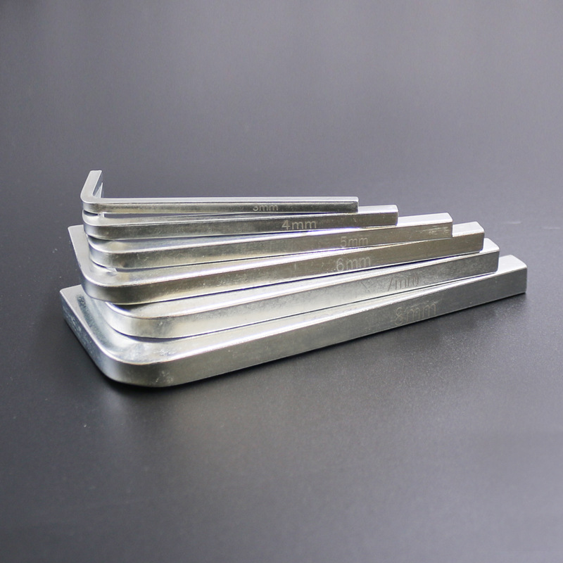 Inner four-corner L-shaped wrench, 3 to 10mm, square wrench for doors and Windows, four-corner screwdriver, car oil drain wrench Specification drawing