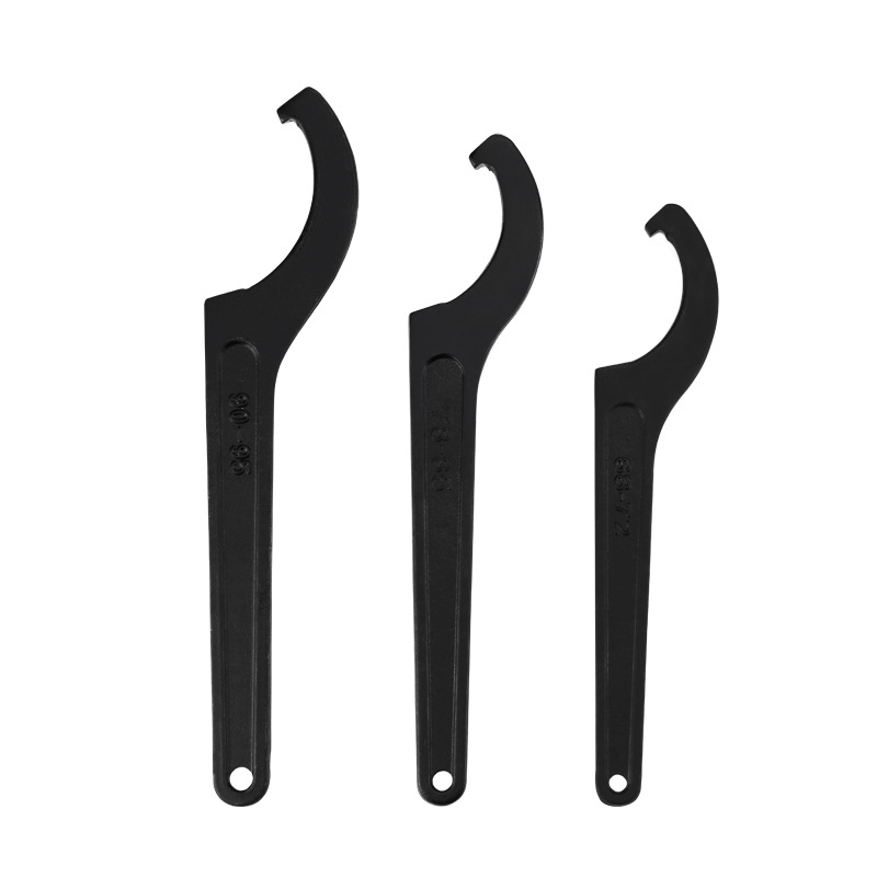 Crescent-shaped wrench, hook-shaped round nut wrench, side hole water meter cover hook wrench, water meter cover hook wrench heat treatment Item Picture