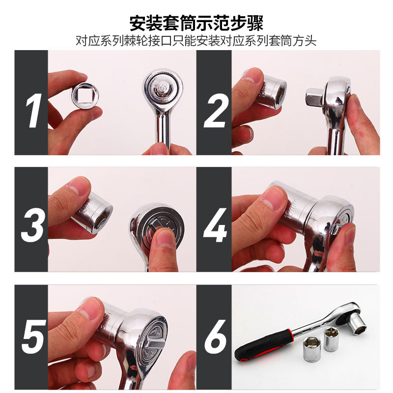 1/2 sleeve head mirror surface 45# carbon steel multi-specification manual sleeve head professional auto repair tool wholesale details Picture