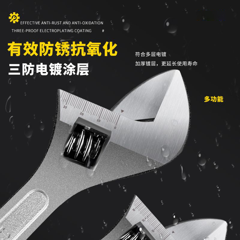 Wholesale of 8-inch rubber-coated anti-slip adjustable wrenches, universal large opening wrenches and adjustable wrenches Application Scenario