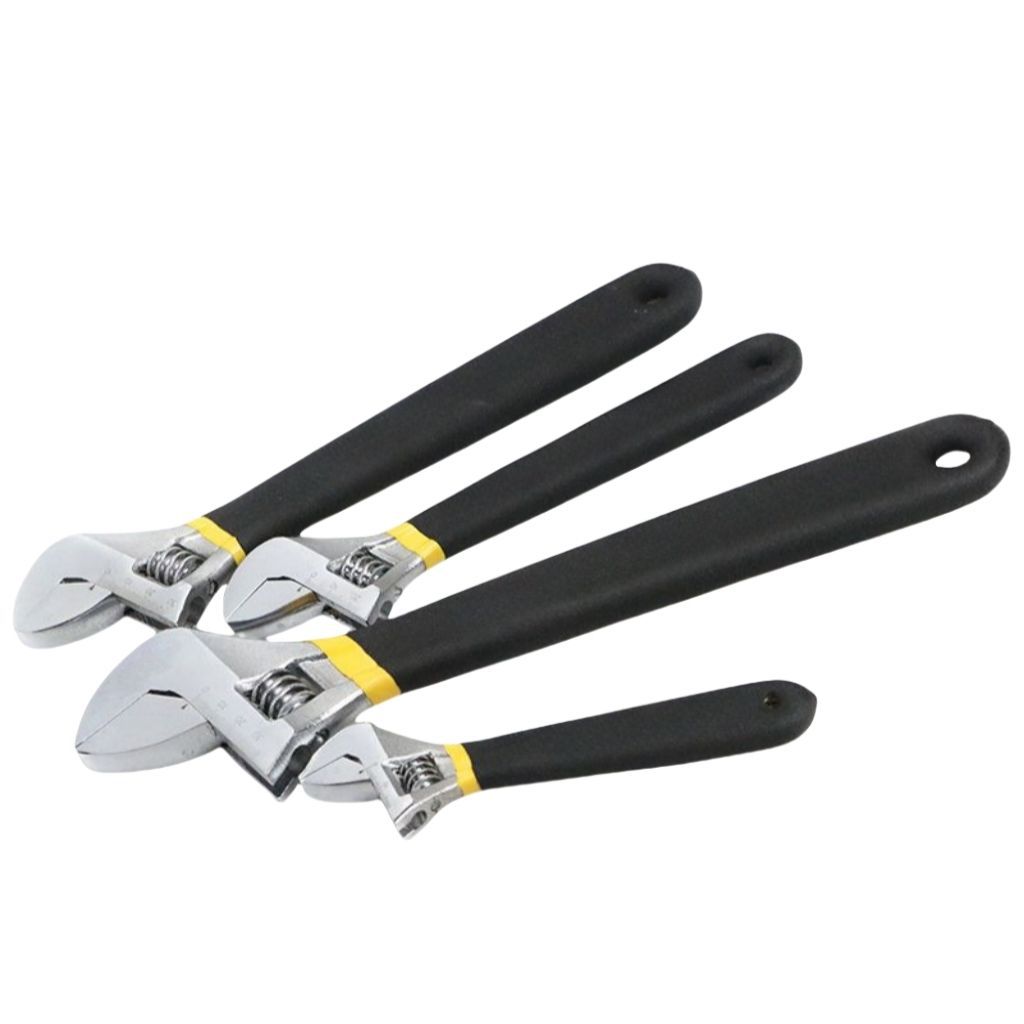 Wholesale of hardware tools, adjustable wrenches, European-style plastic-coated multi-functional bathroom industrial grade universal adjustable socket open-end wrenches Item Picture