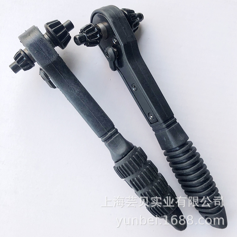 12.7mm 17.5mm key wrench two-in-one drill chuck key black ratchet dual-purpose wrench details Picture