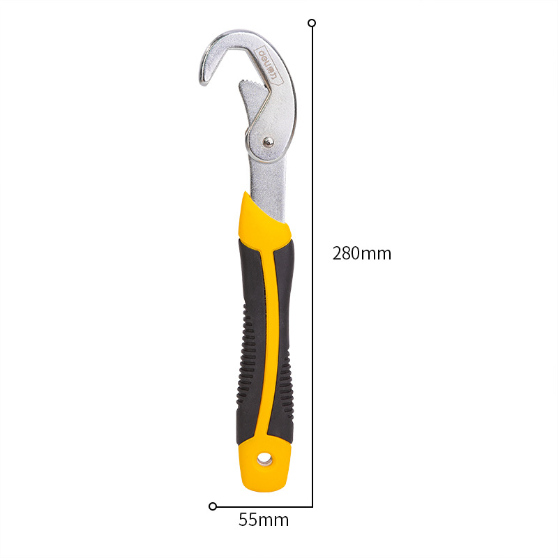 Powerful tools: pipe adjustable wrench, single rubber handle hook wrench, pipe fitting wrench Item Picture