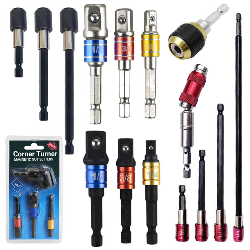 Yunbei 3pcs colored connecting rod AD with Bead hexagonal handle connecting rod 1/2 1/4 3/8 electric drill sleeve connecting rod full figure