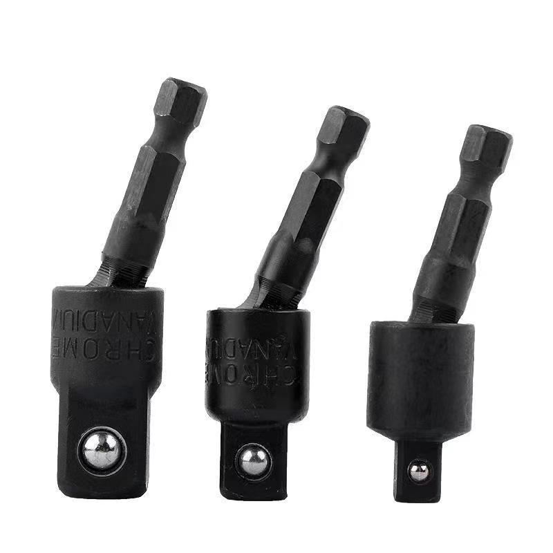 Air screwdriver universal joint, hexagonal handle, square sleeve, universal joint, screwdriver joint, 360-degree electric drill conversion head Specification drawing
