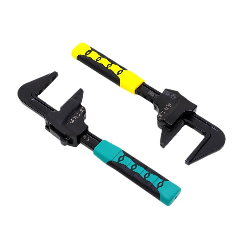 Adjustable wrench F-type pipe wrench, large opening wrench, anti-slip multi-functional F-type wrench, multi-functional right-angle adjustable wrench Item Picture