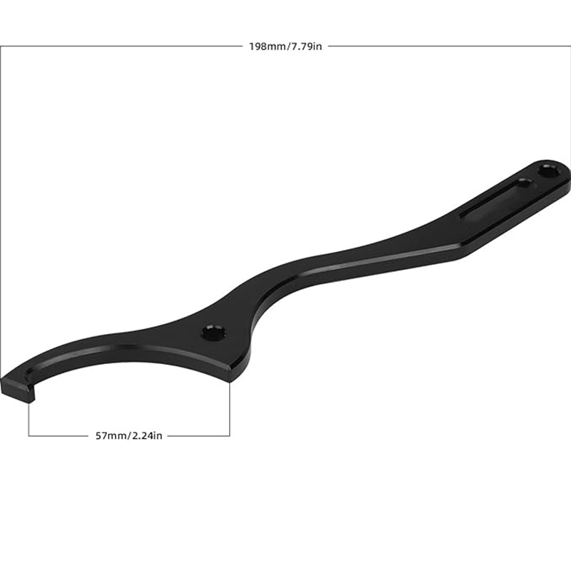 WP shock-absorbing disassembly wrench installation tool for off-road motorcycle shock absorbers black hook-shaped wrench black Specification drawing