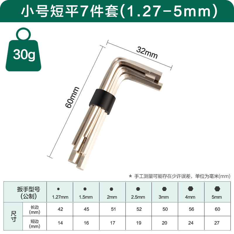 Wholesale of Weihao flat-head small wrenches and short hex socket wrenches, complete set of accessories, and matching hexagonal hexagonal wrenches undefined