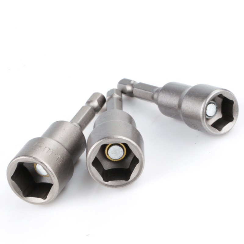Electric hexagonal handle strong magnetic sleeve, chromium-vanadium steel crv hand drill air wrench sleeve, inner hexagonal magnetic sleeve head Item Picture