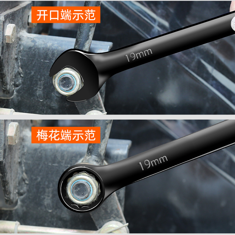 Wholesale black electrophoretic dual-purpose wrench, dual-head manual open-end wrench tool for auto repair and maintenance Application Scenario