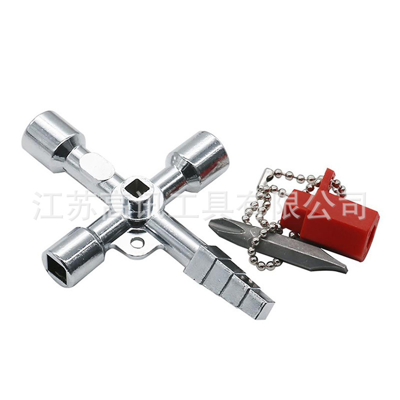 Wholesale cross key, multi-functional cabinet key with accessories, electricity meter, mechanical switch cabinet key Item Picture