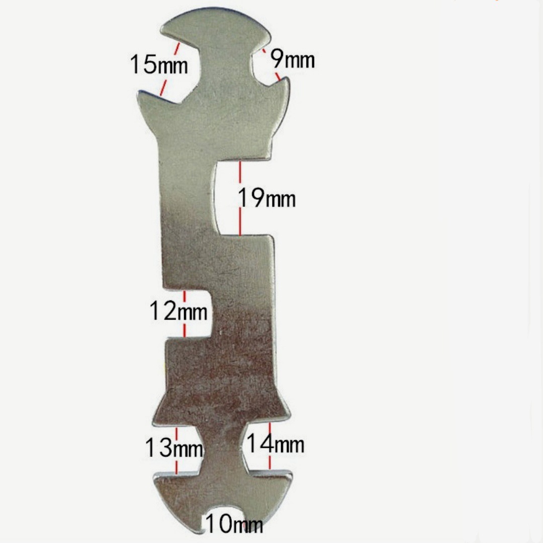 Wholesale external opening box wrenches, bicycle repair tools, multi-functional flower plate wrenches, bicycle accessories and tools Specification drawing