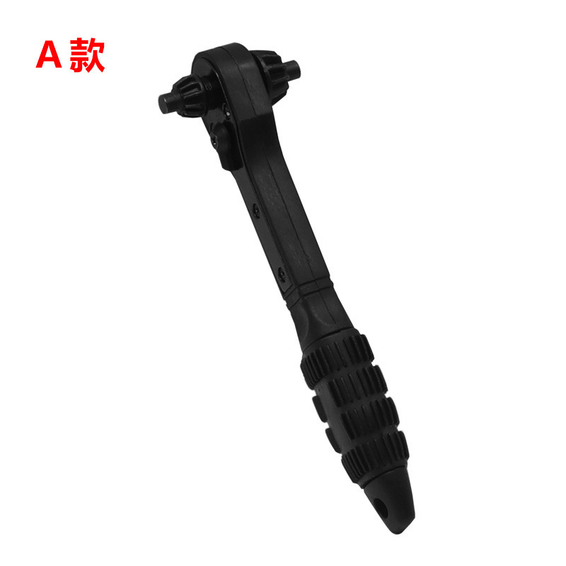 Two-in-one drill chuck key wrench, black quick ratchet wrench, dual-purpose wrench with both ends hardened undefined
