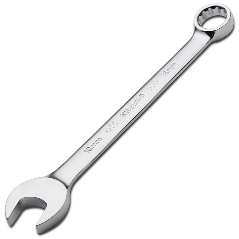 Chromium-vanadium steel dual-purpose rigid wrench set, multi-specification mirror surface plum blossom opening dual-purpose wrench, auto repair hardware tools details Picture