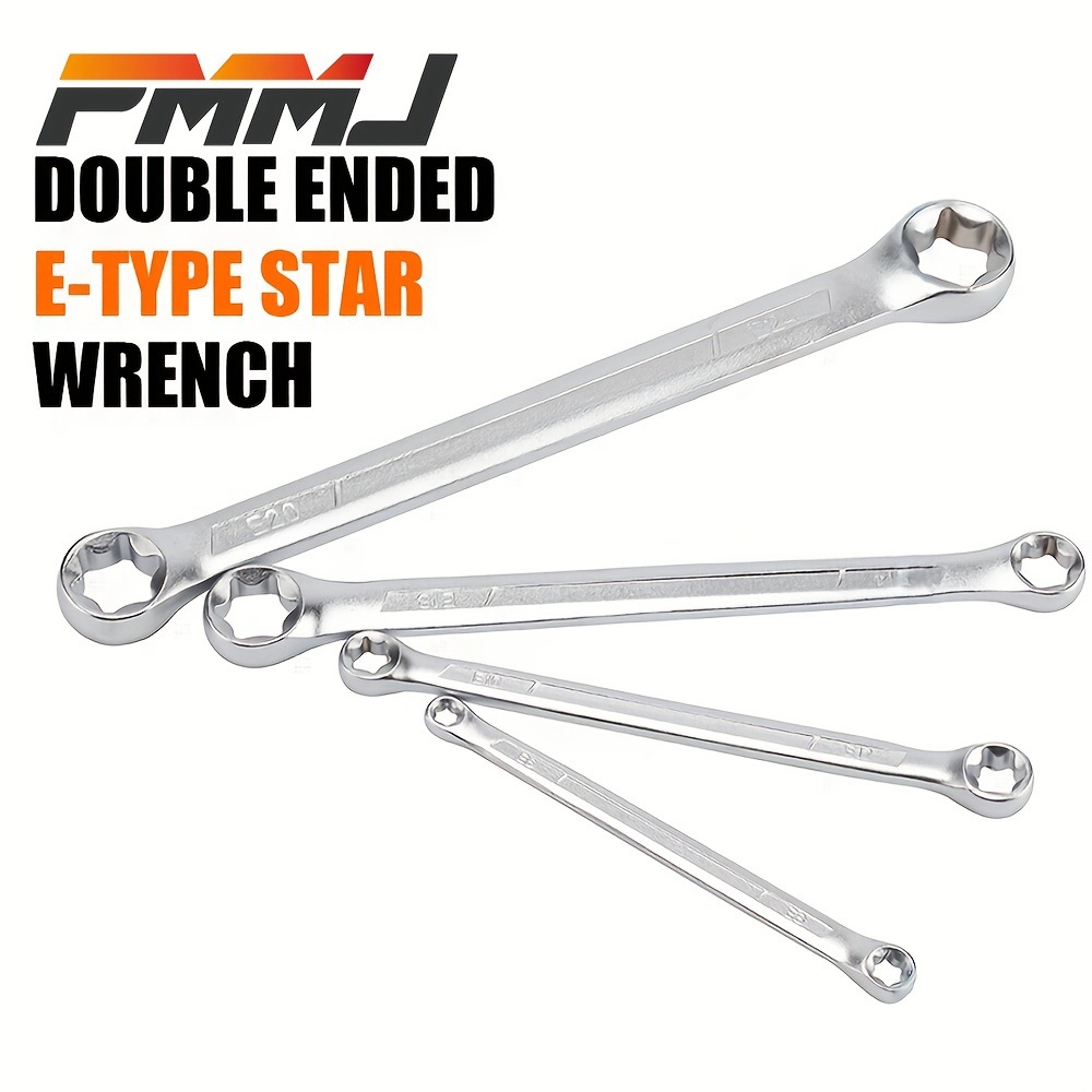 Direct purchase of sandblasting E-type wrench double-head hexagonal plum blossom type auto repair tool set from the manufacturer full figure