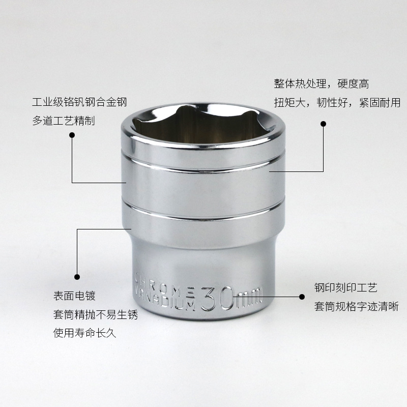 1/2 Dafei short socket head 12.5mm interface hexagonal socket tool 8-32mm socket electric wrench head details Picture