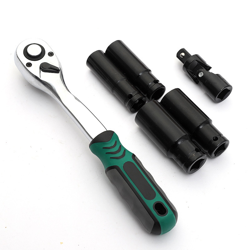 24-tooth ratchet wrench short rod 6-piece set, maintenance socket wrench, multi-specification socket 72-tooth ratchet wrench set Specification drawing