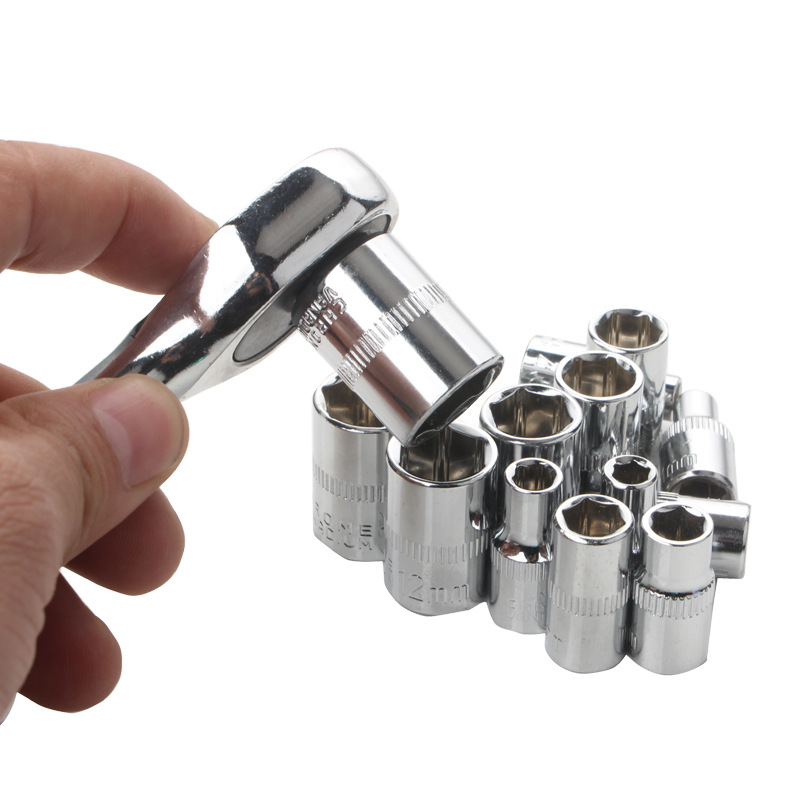 1/4 short socket head 4-14mm small flying external hexagonal socket 6.3mm sleeve head ratchet wrench head auto repair Item Picture