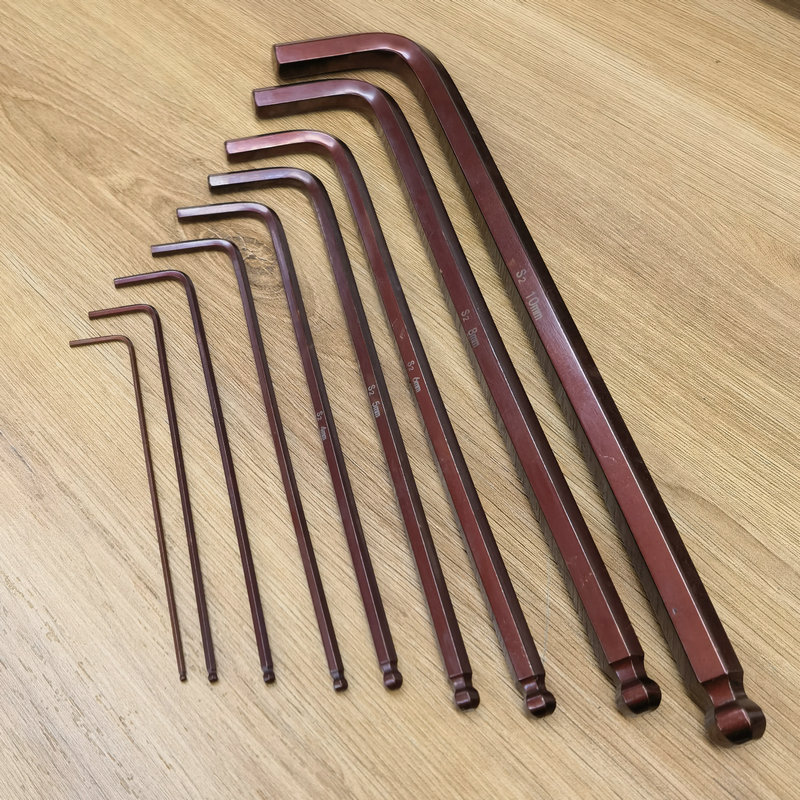 Niu Li L-shaped Allen wrench 8-piece set with ball joint, multi-functional household hardware accessory tool, nickel-plated and hardened undefined