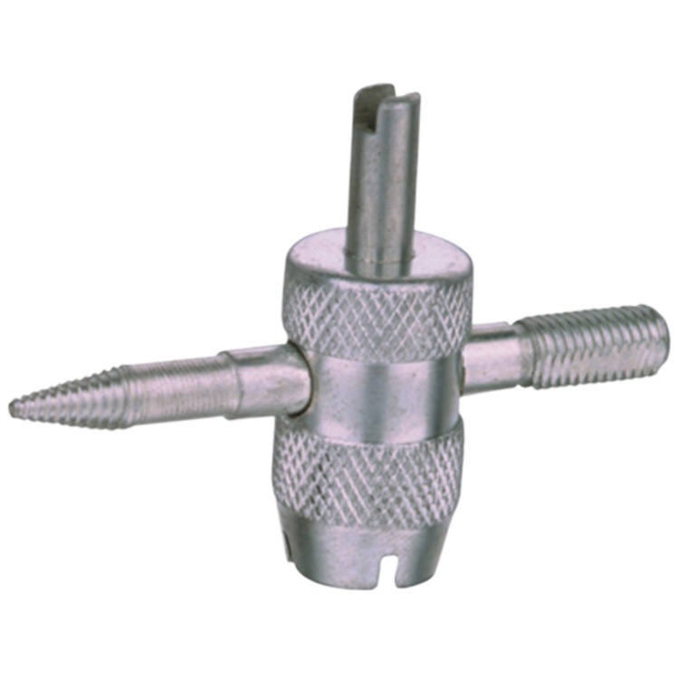 Four-in-one hardware tools: Car tire valve stem repair tools, valve core, screwdriver, wrench Item Picture