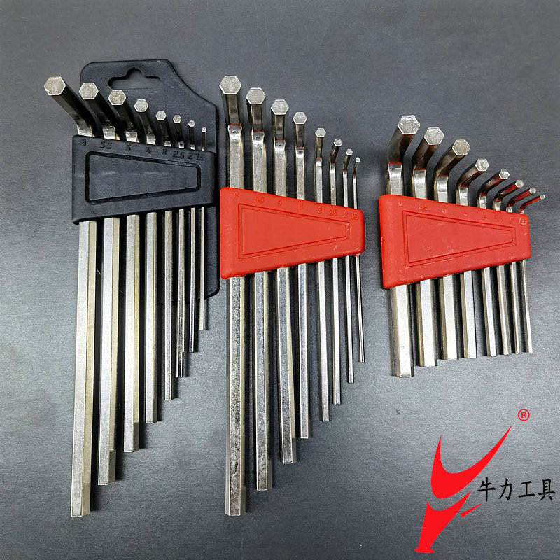 Niu Li nickel-plated hex socket wrench 8-piece set, a household multi-functional hardware tool and fitness equipment, galvanized and hardened details Picture