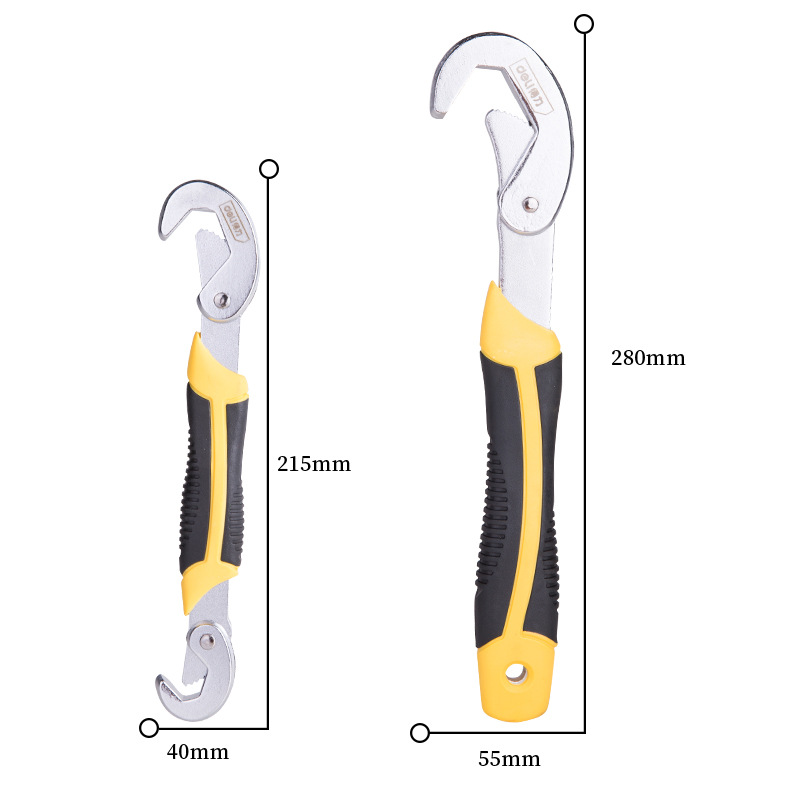 Deli Tool Wrench 2-piece set, Quick pipe wrench, multi-functional pipe wrench, adjustable wrench Set DL932-2 details Picture
