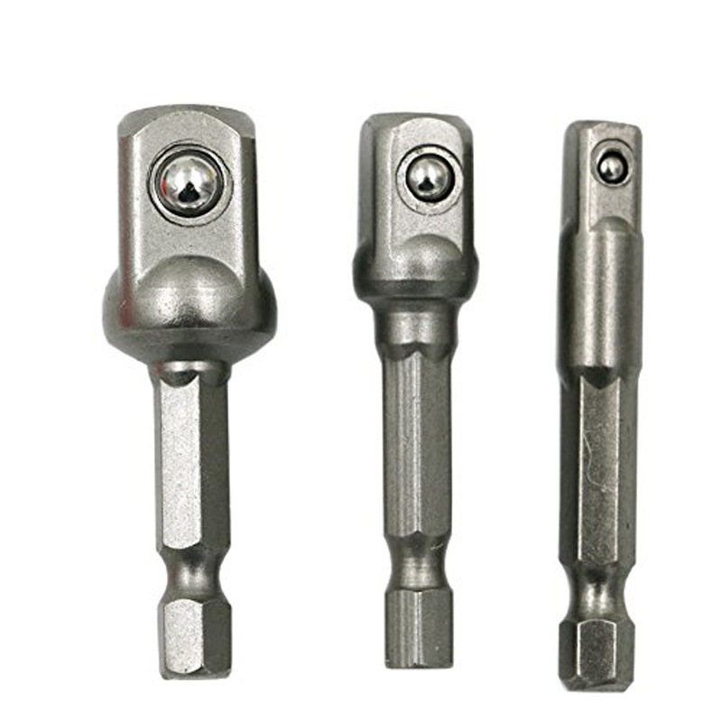 Hexagonal handle socket connection rod/adapter head steel ball socket adapter wrench set of 3 pieces full figure