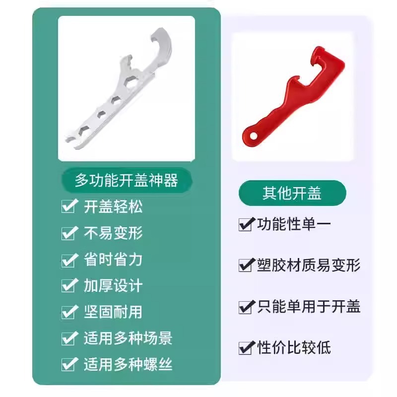 Two-in-one stainless steel multi-functional bucket opener, screw wrench, bucket lid opener, manual wrench for oil drums Application Scenario