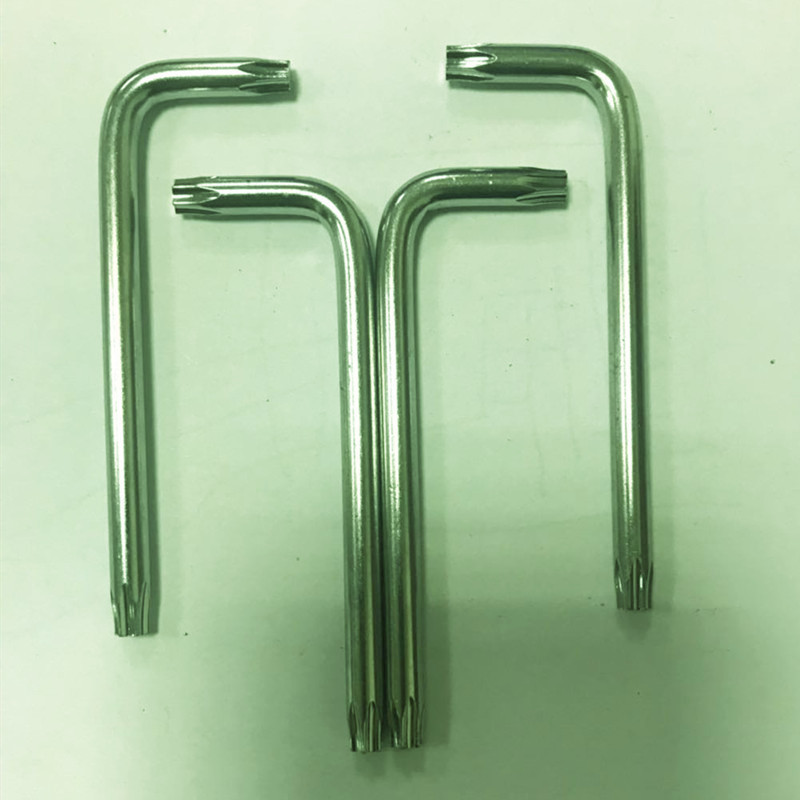 The manufacturer produces and sells medium and high carbon steel hardened and quenched L-shaped double-ended star-shaped wrenches with a diameter of T25*24*73*4.8 undefined