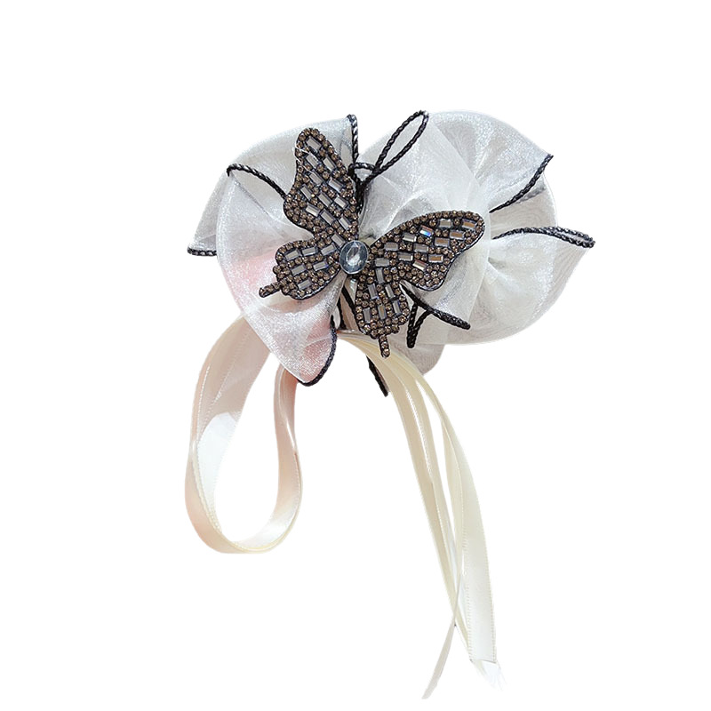 The AB side bow ribbon grab clip exudes a high-end and sweet vibe. The back of the head is a braid with a shark clip and a princess side hair clip Item Picture