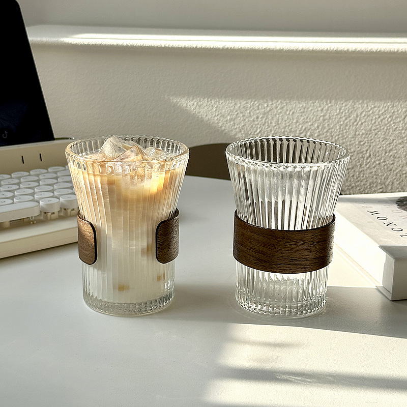 ins hand-brewed hanging coffee cup, heat-insulating glass cup, iced Americano cup, latte cup, drinking cup, household high appearance level Specification drawing