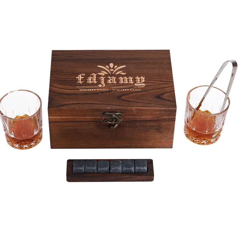 Amazon's best-selling whisky wine glass wooden box set gift box, a complete set of packaging for foreign wine glasses, ice wine, and stone wine sets Item Picture