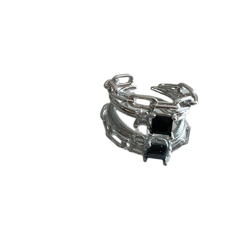 Dark spider-style, niche design, tin foil zircon open ring, a high-end and unique punk food ring for women, cool and trendy Item Picture