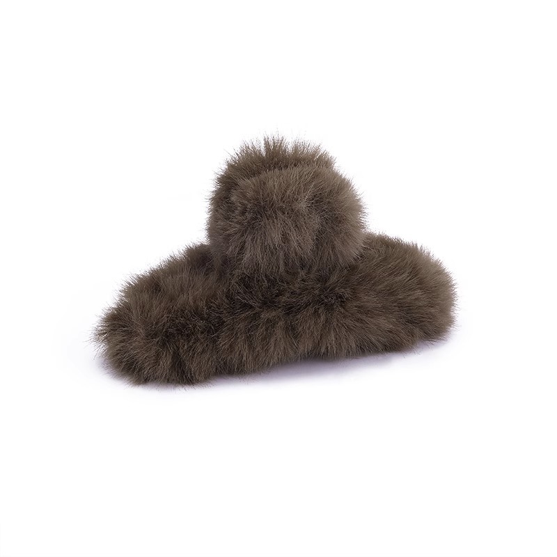 The new spring/Summer 2025 Korean faux rabbit plush hair clips, updo and grappling clips, high-end large-sized plush shark clips Item Picture