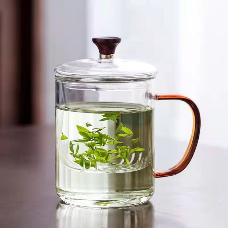Tea-water separation brewing cup, men's office glass cup, Japanese-style filtering flower tea cup, personal special cup details Picture