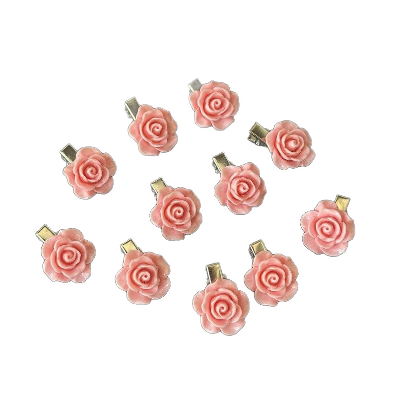 Pink rose hair clips, sweet and girlish ponytail hair accessories, hair clips, headwear, hair clips, braid hair clips, hair clips Item Picture
