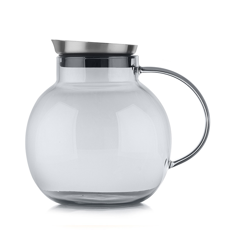 High-temperature resistant glass cold water kettle with handle cup, high appearance level set, thickened boiling water and juice kettle, large capacity Item Picture
